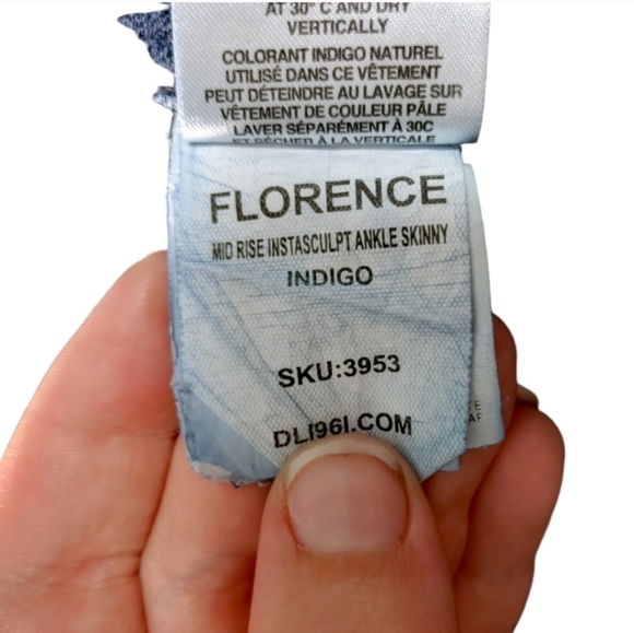 DL1961 Mid Rise Instascuplt Ankle Skinny Indigo Dark Wash Jeans Women's Size 29 - Picture 10 of 15